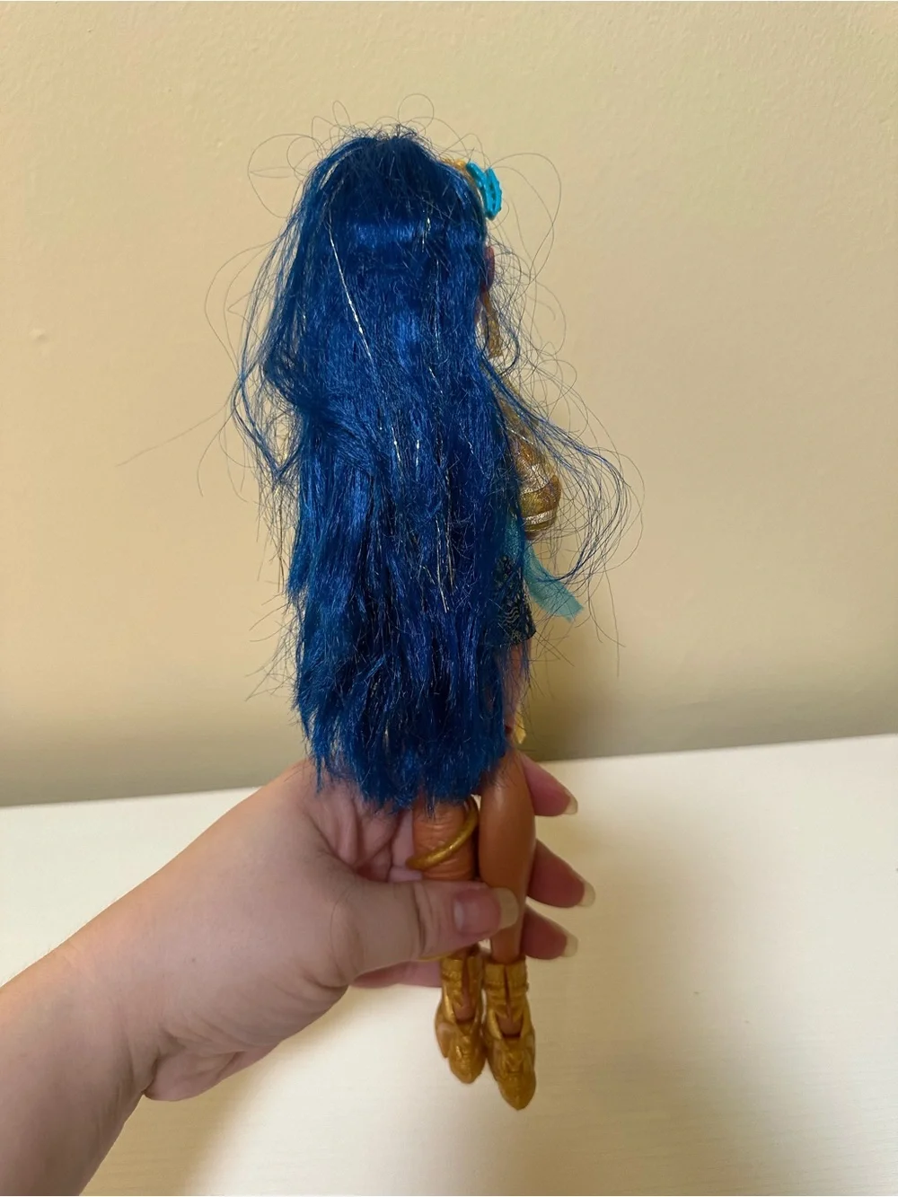 monster high Metallic Gold Top with Blue Accents Doll Outfit